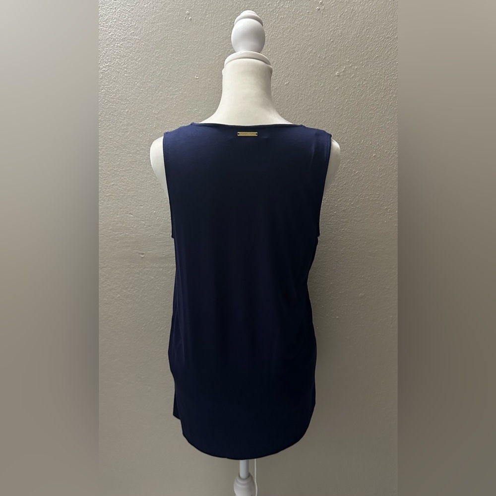 Michael Kors Navy V-Neck Blouse - Picture 2 of 5